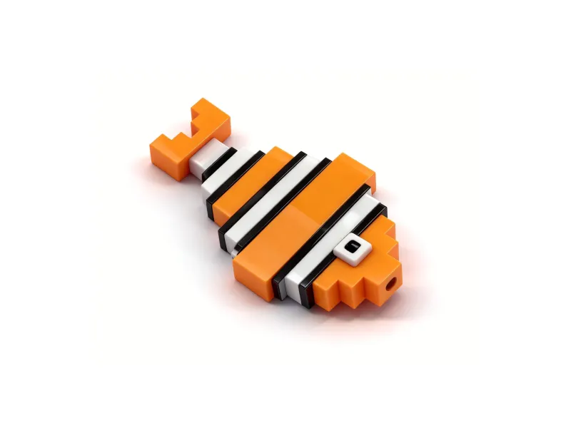 Minecraft Pixel Art Toy Figurine - Clownfish