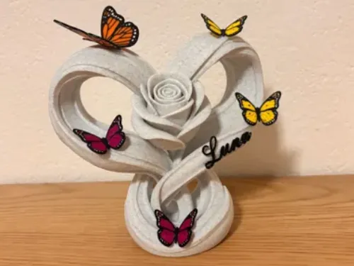 Infinity Heart Rose – Elegant Valentine Sculpture