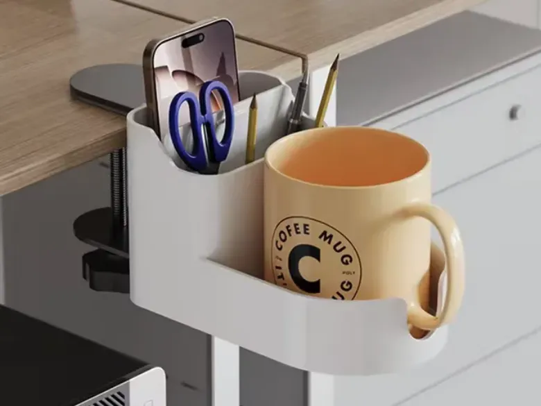 bed and table side organiser with clamp fitting
