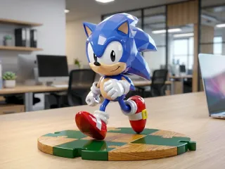 sonic muñeco low polly