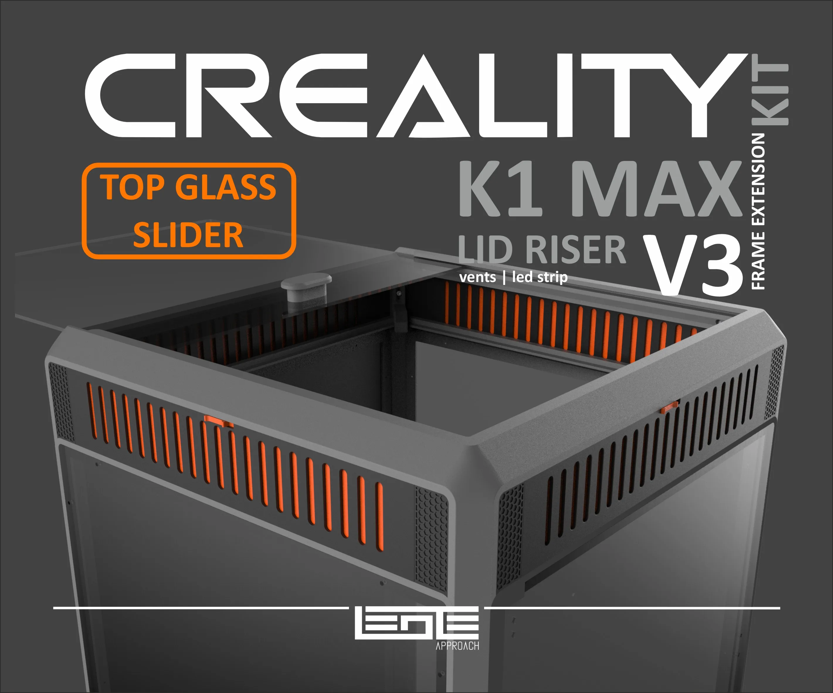 CREALITY K1max - LID RISER V3 [FRAME EXTENSION KIT] | 3D