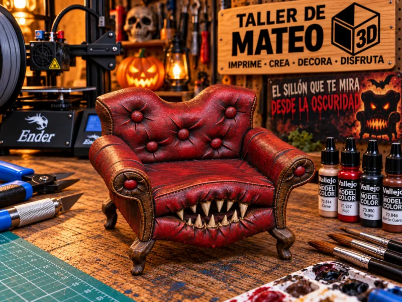 Halloween fauteuil met tanden