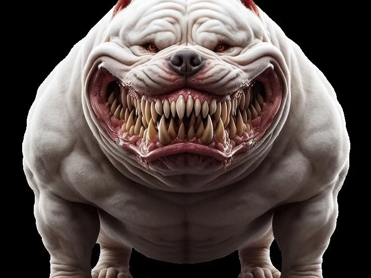 怒れるブルドッグ - モンスタードッグの彫刻