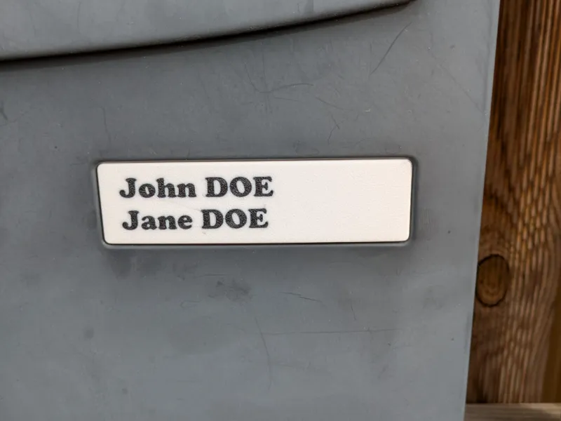 Rentz letterbox customisable name plate