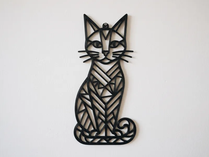 ラインアート猫ウォールサイン