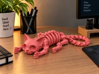 Cat Skeleton Flexi Toy Gothic Articulated Collectible