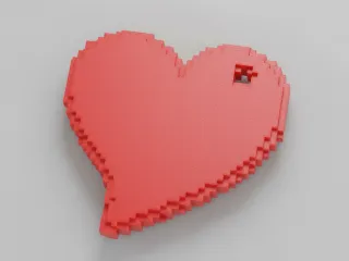 Pixelated heart keychain