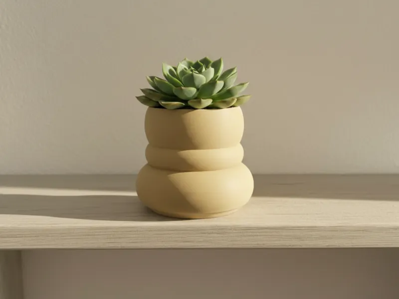 Small Modern Fluted Planter for Succulents
