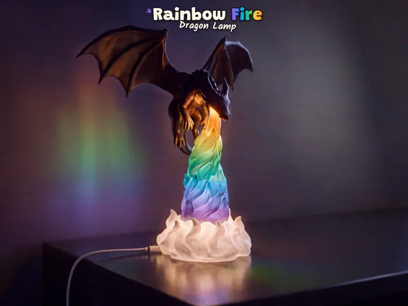 RAINBOW FIRE DRAGON LAMP - LED NIGHT LIGHT [FREE]