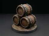 FREE PROPS Barrels Fantasy Miniatures 32mm STL for TTRPG-0