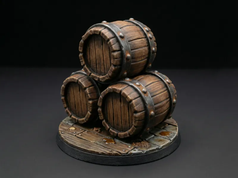 FREE PROPS Barrels Fantasy Miniatures 32mm STL for TTRPG