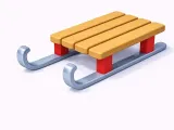 Low Poly Snow Sled-0