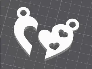 Heart Keychain Two pieces