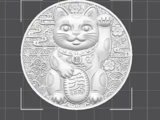 wallart 招き猫(波)