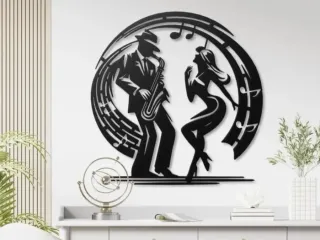 Arte de pared pareja musical