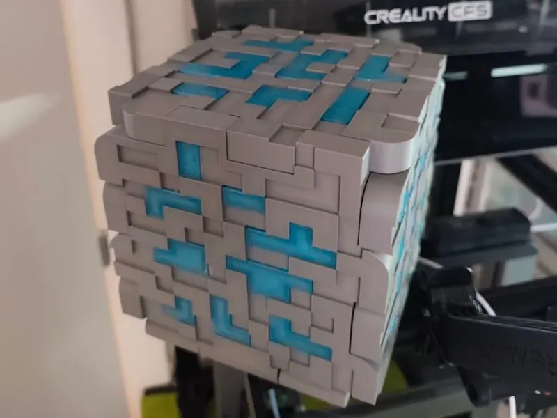 LAMPADA -  Fan Ar del Cubo di Diamante Luminoso di Minecraft