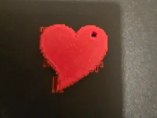 Pixelated heart keychain