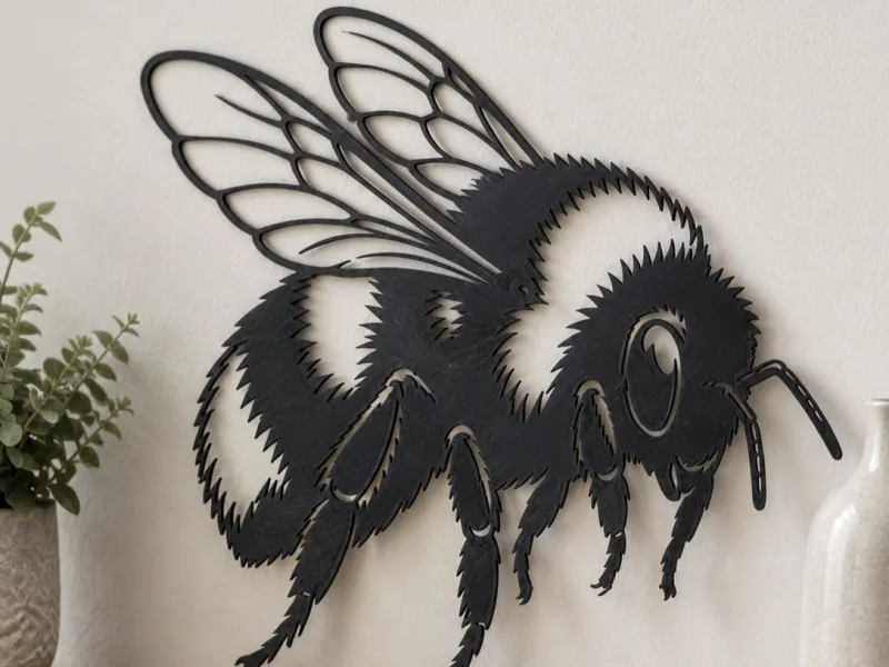 Arte de Parede Decorativa de Jardim com Abelha Fofa