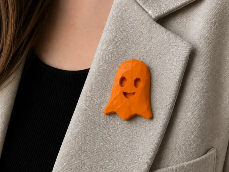 Low poly Ghost badge / keychain