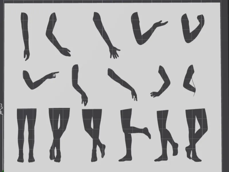 leg and arms fashion stencils