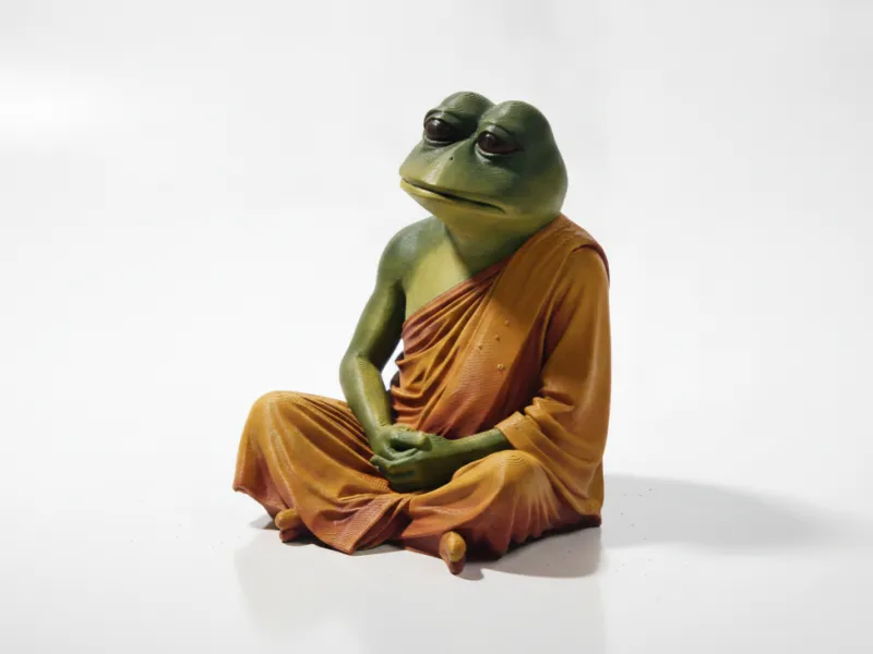Meditating Frog Statue Animal Figurine 3D Printable