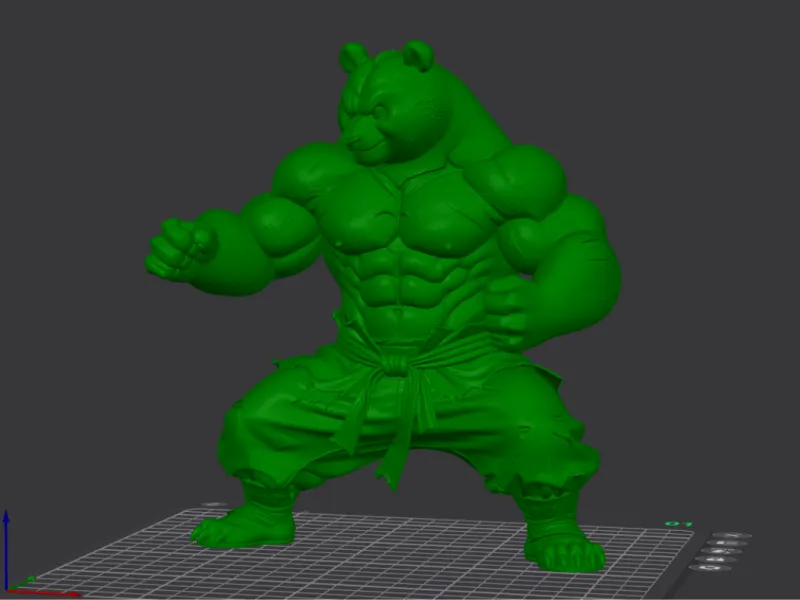 Buff Kung Fu Panda Martial Artist 3D Model Figurine