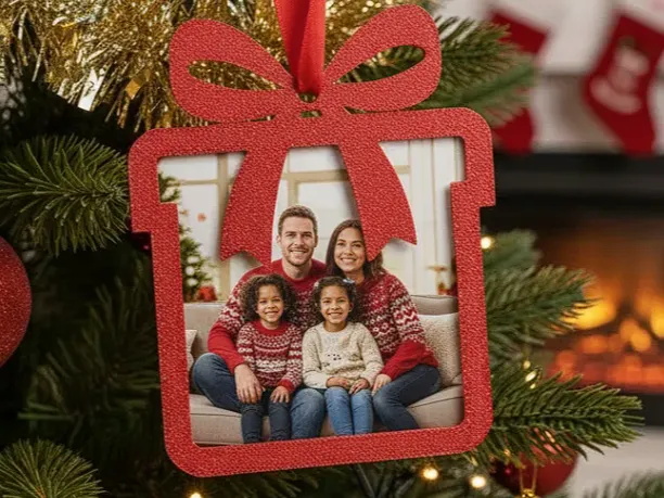 Porta-retratos de Presente de Natal Encaixável