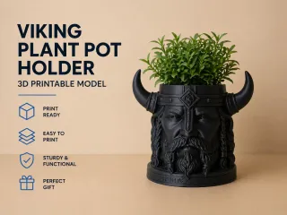 Viking plant pot holder