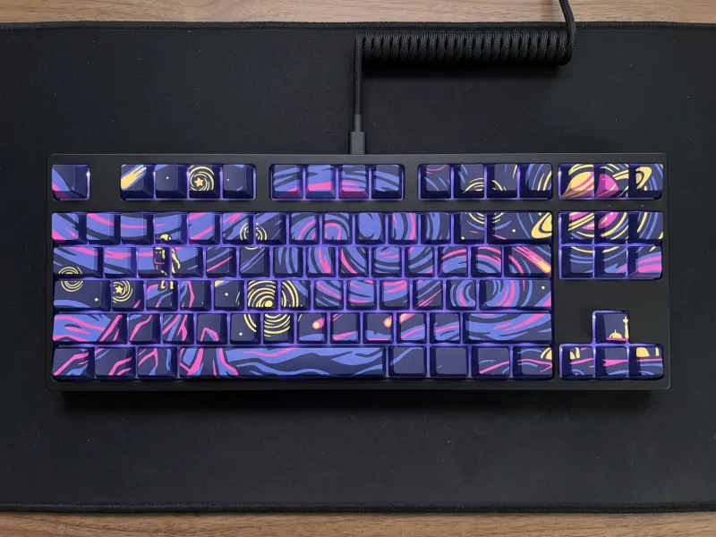 Cosmic Starry Night – Van Gogh Space Art Tastenkappen-Set