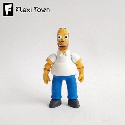 Flexi Homer Simpson, Gearticuleerd fidgetfiguur, 3mf inbegrepen