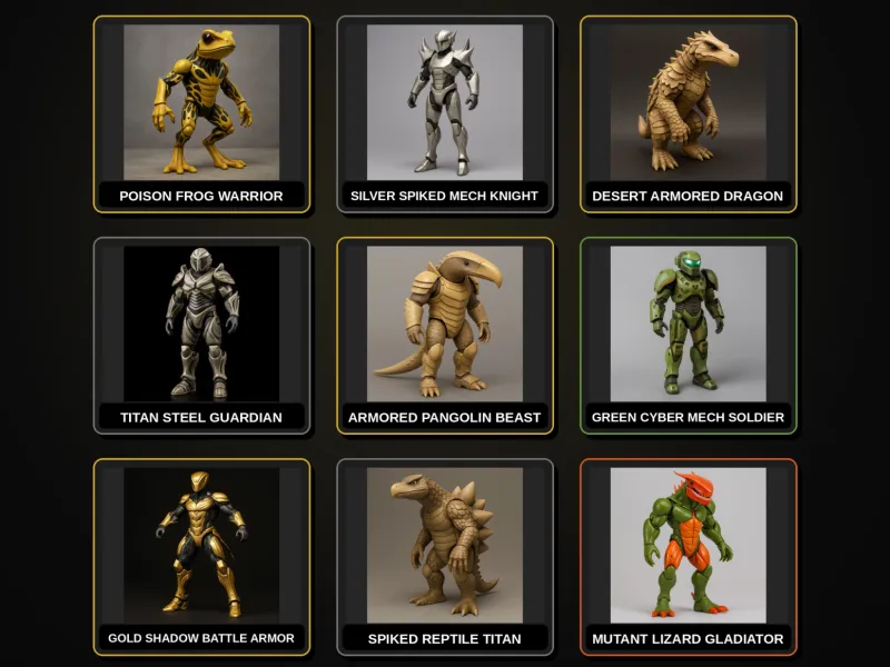 Creature Mech Beasts Kitbash High-Poly 3D Model Pack