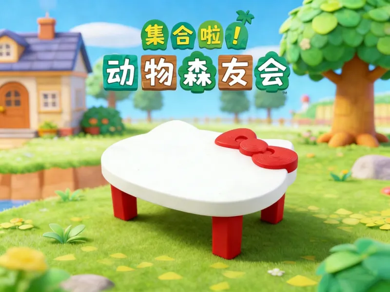 Animal Crossing: New Horizons Thème Hello Kitty Table Maquette Pièces Détachées et Couleurs Séparées