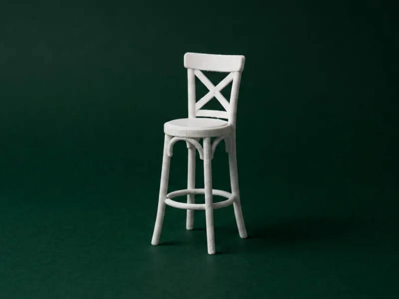 Bar Stool 3D Model 1:12 Scale Dollhouse Furniture