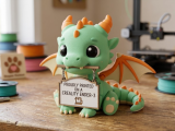 cute dragon holding sign-0
