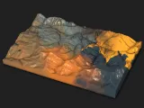Mountain Ridge Topographic Relief Map – 3D Printable STL-0