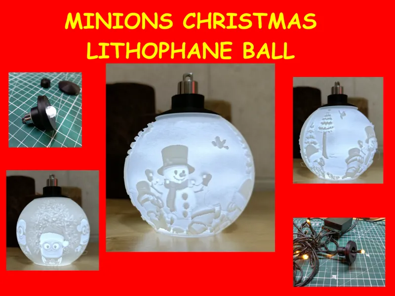 Bola de Natal em Litofania dos Minions