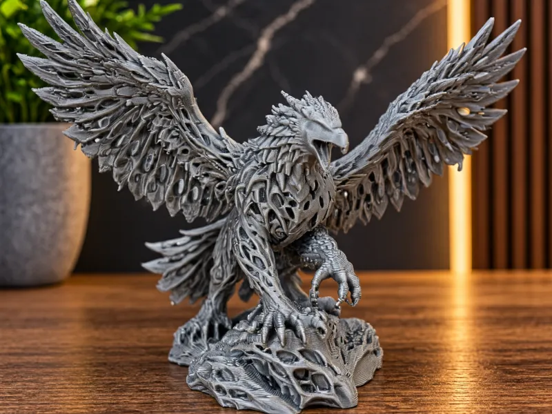 Majestic Eagle Sculpture–Detailed 3D Printed Eagle
