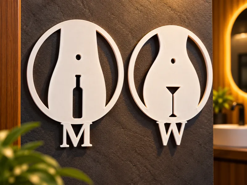 Restroom Signs – M & W