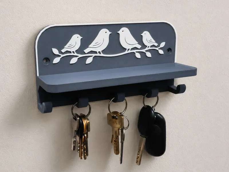 CUSTOMIZABLE WALL KEY HOLDER WITH SHELF