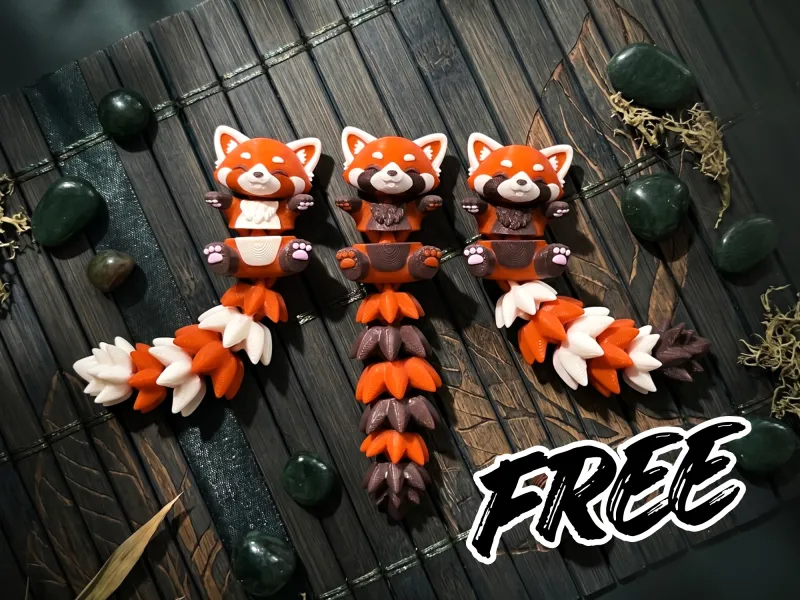 Fluffy Tail Cute Flexi Baby Red Panda - Toy/ Keychain/Magnet