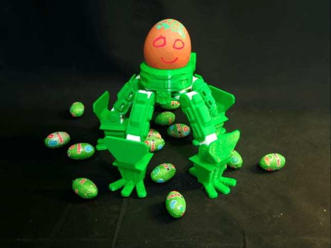 Articulated Easter Mecha Egg Bot – Flexi 4-Legged Robot