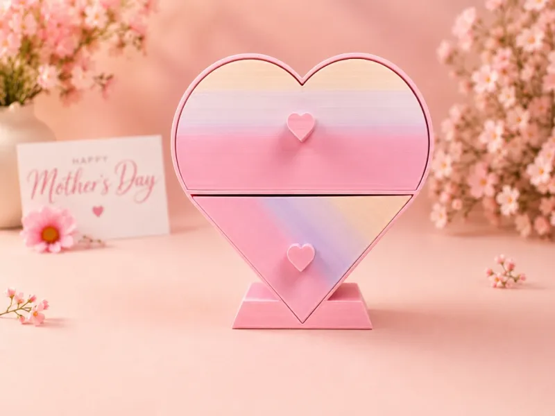 Caja Cajón de Recuerdos en Forma de Corazón