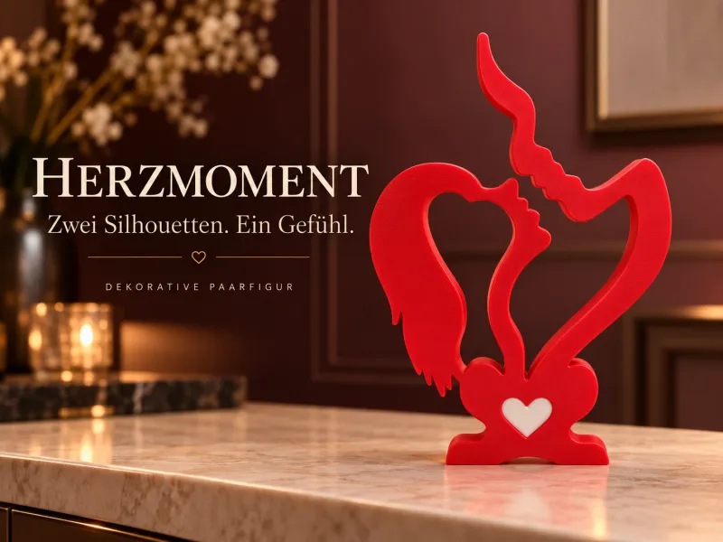 Herzmoment – Paar-Silhouette mit Herz