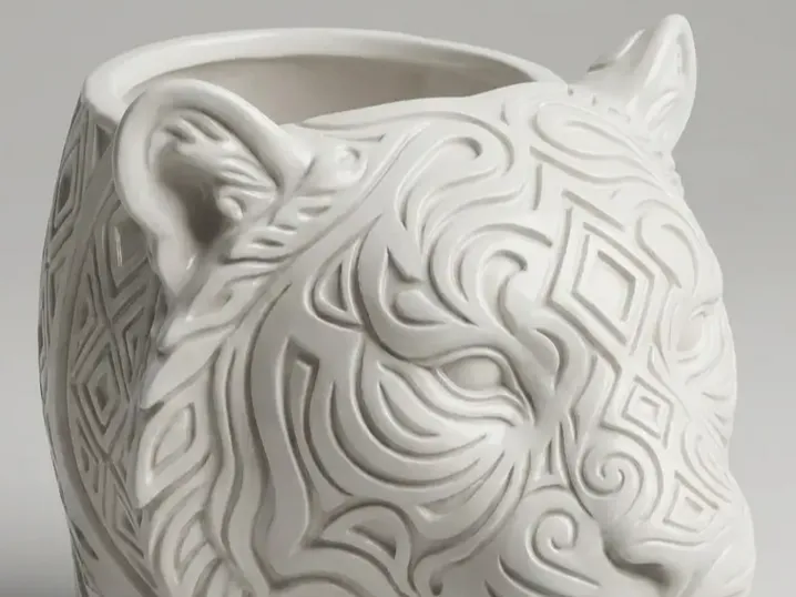 Tiger - Kopf, Hexa Design - Behälter - Blumentopf