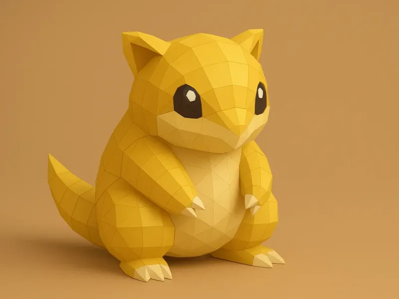 #027 Sandshrew – Low Poly Pokémon