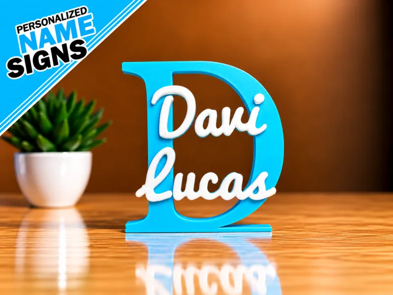 Placa de Nome 3D - Davi Lucas