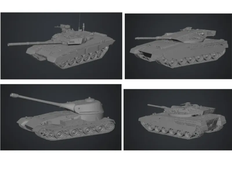 Woestijncamouflage Hoofdgevechtstank 4 Modellen