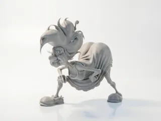 Elderly Woman Character Figurine 3D Printable
