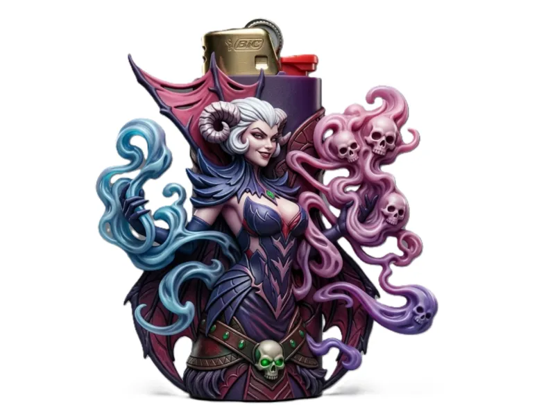 Case for lighter BIC J6 Succubus Lady
