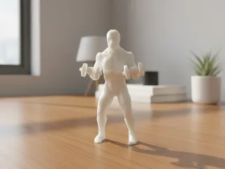 Mini Bodybuilder with Dumbbells – Fitness Statue